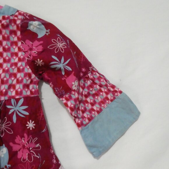 GAGOU TAGOU | 18-24 months | Long Sleeve Patchwork Baby Dress | Button-Up Front - Picture 12 of 15